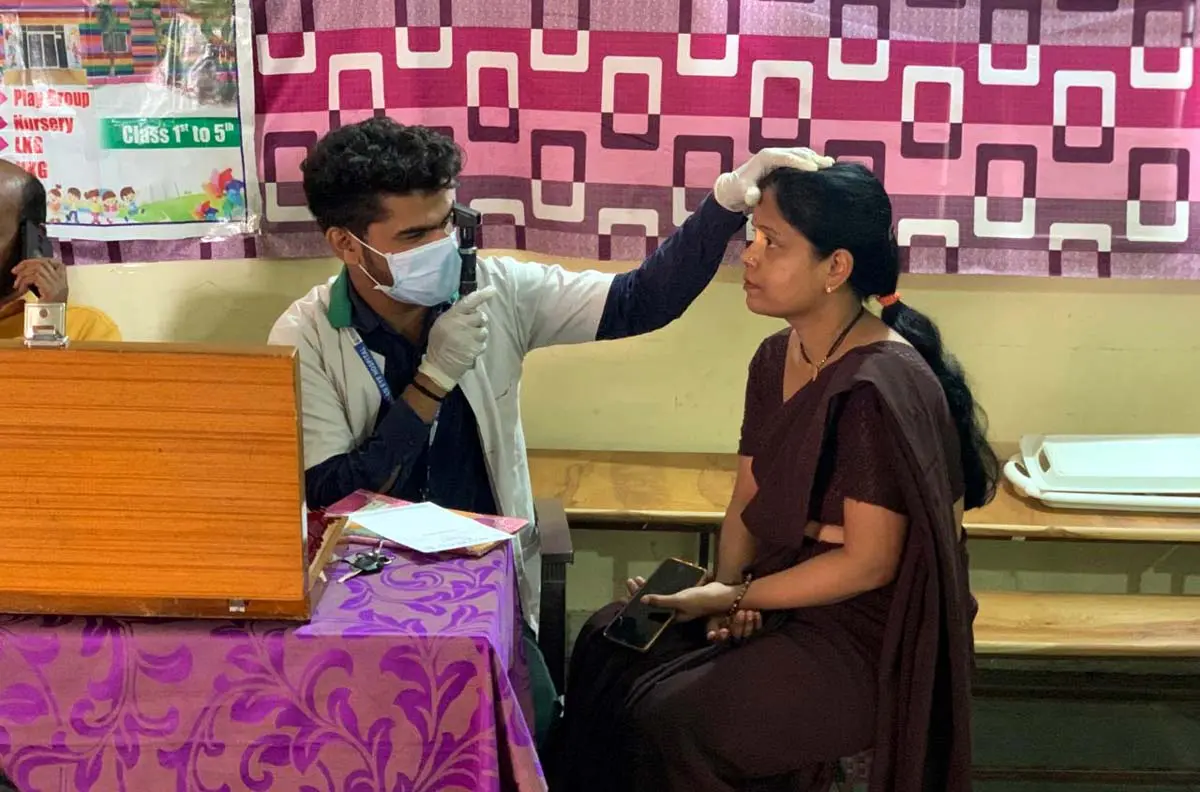 Maa Narmada Education Group organized free eye checkup and diagnosis camp